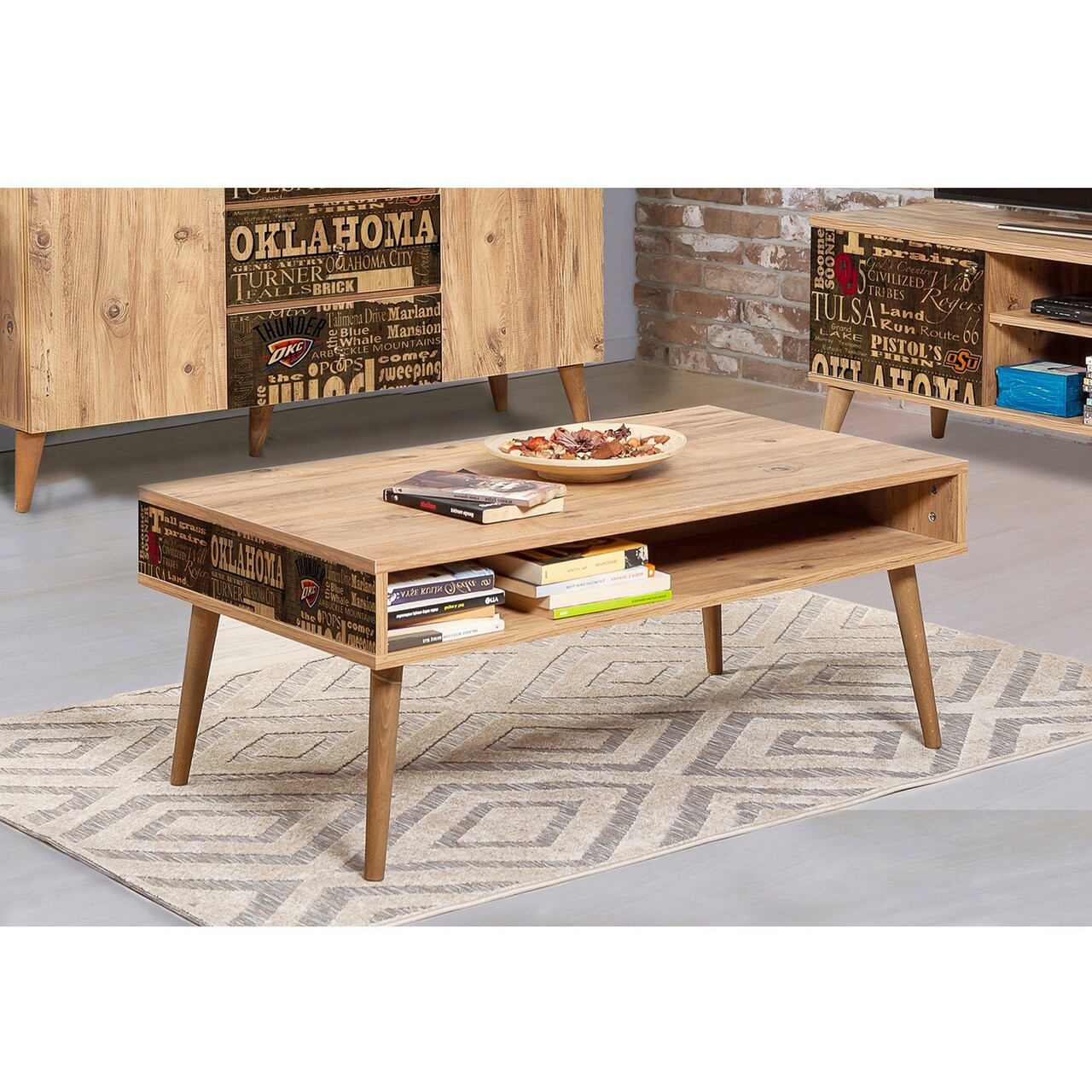 Masuta de cafea, Hanah Home, Viva, 110x45x60 cm, Maro - imagine 5